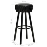 vidaXL Chaises de bar lot de 2 noir similicuir