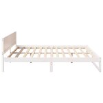 vidaXL Cadre de lit Blanc 200 x 200 cm Bois de pin massif