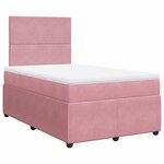 vidaXL Sommier à lattes de lit avec matelas Rose 120x200 cm Velours
