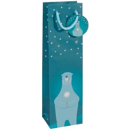 Sac de Noël pour bouteille 'Polar bear with candle' SIGEL