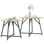 vidaXL Ensemble de tables d'appoint 2 Pièces Chêne Sonoma et noir