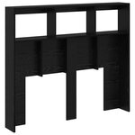 vidaXL Cabinet de Tête de Lit avec LED Chêne noir 122 x 17 x 102 cm