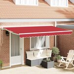 vidaXL Auvent Rétractable Rouge 400x200 cm tissu