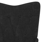 vidaXL Chaise de relaxation avec tabouret Noir Tissu