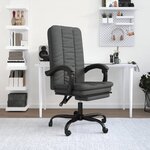 vidaXL Fauteuil inclinable de bureau Gris foncé Tissu