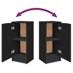 vidaXL Buffets 2 Pièces noir 30x30x70 cm bois d'ingénierie