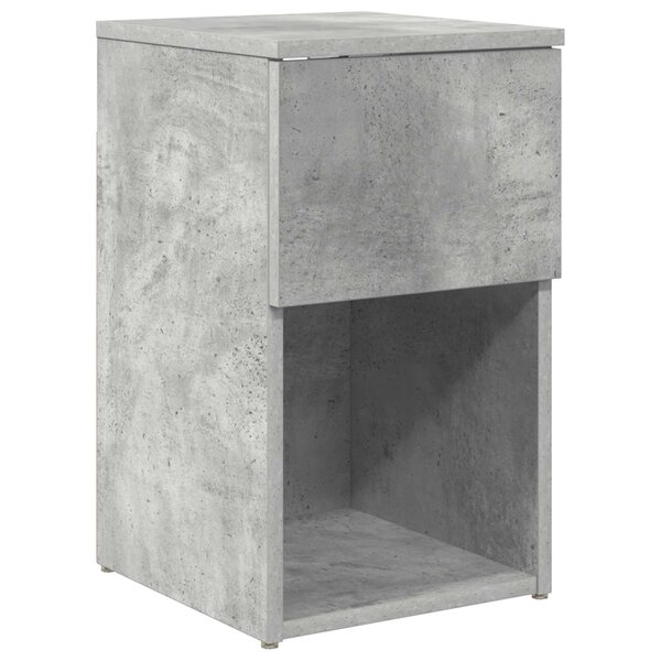 vidaXL Armoire de lit Gris béton 29 x 31 5 x 49 cm Bois d'ingénierie