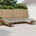 vidaXL Ensemble de canapés d'extérieur 10 Pièces Naturel et gris clair