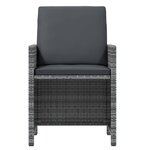 vidaXL Mobilier à dîner de jardin et coussins 5Pièces Résine tressée Gris