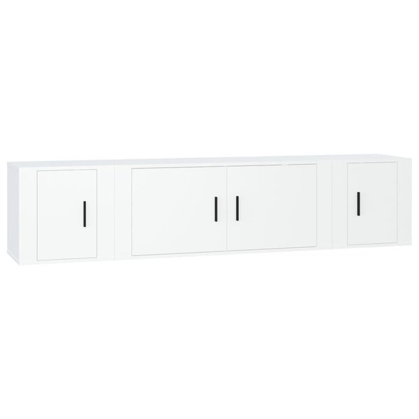 vidaXL Ensemble de meubles TV 3 Pièces Blanc Bois d'ingénierie