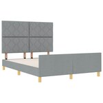 vidaXL Cadre de lit avec tête de lit Gris clair 140 x 190 cm tissu