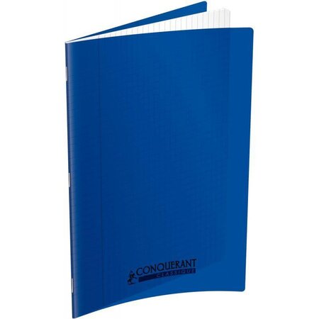 Cahier 140 pages seyès 90 g  couverture polypropylène bleu  format 24 x 32 cm CONQUERANT