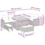 vidaXL Ensemble de canapé de jardin 9 Pièces Beige polyrotin