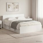 vidaXL Cadre de lit avec rangement avec tête de lit Blanc 150 x 200 cm
