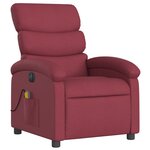 vidaXL Fauteuil de massage inclinable électrique Rouge bordeaux Tissu