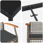 vidaXL Ensemble de salle à manger de jardin 5 pièces avec coussins en rotin synthétique gris