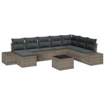 vidaXL Canapés de jardin 8 pièces avec coussins - Poly Rattan noir