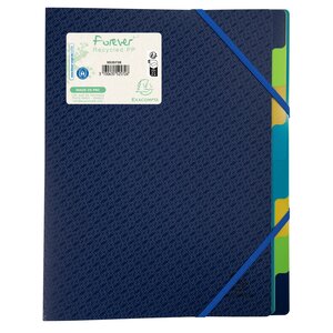 Trieur Polypropylène 3 Rabats Forever 8 Compartiments - Bleu - X 5 - Exacompta