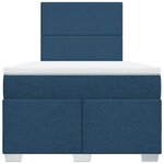 vidaXL Sommier à lattes de lit avec matelas Bleu 120x200 cm Tissu