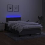 vidaXL Sommier à lattes de lit matelas LED gris foncé 120x190 cm tissu