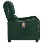 vidaXL Fauteuil de massage Vert foncé Tissu