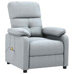 vidaXL Fauteuil de massage Gris clair Tissu