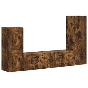 vidaXL Ensemble meuble TV 4 Pièces Chêne fumé Bois d'ingénierie