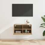 vidaXL Meuble TV mural Montage mural Chêne artisanal 60 x 30 x 30 cm