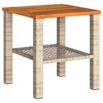 vidaXL Ensemble de bistro 3 Pièces coussins beige résine tressée acacia