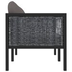 Canapé à 2 places avec coussins 136 x 68 x 64 cm résine tressée anthracite 02_0013295
