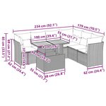 vidaXL Salon de jardin avec coussins 7 Pièces beige résine tressée