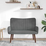vidaXL Sofa 2 places Gris foncé 115 x 61 x 87 cm Velours