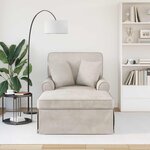 vidaXL Chaise lounge avec jupe Crème 157 x 91 x 91 cm ARES