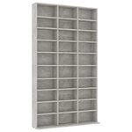 vidaXL Armoire à CD Gris béton 102x23x177 5 cm Bois d'ingénierie