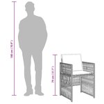 vidaXL Ensemble à manger de jardin et coussins 7 Pièces gris clair rotin