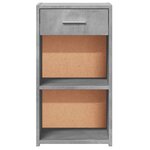 vidaXL Table de chevet gris béton 35x34x65 cm bois d'ingénierie