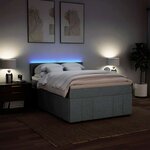 vidaXL Sommier à lattes de lit avec matelas Gris clair 140x200cm Tissu
