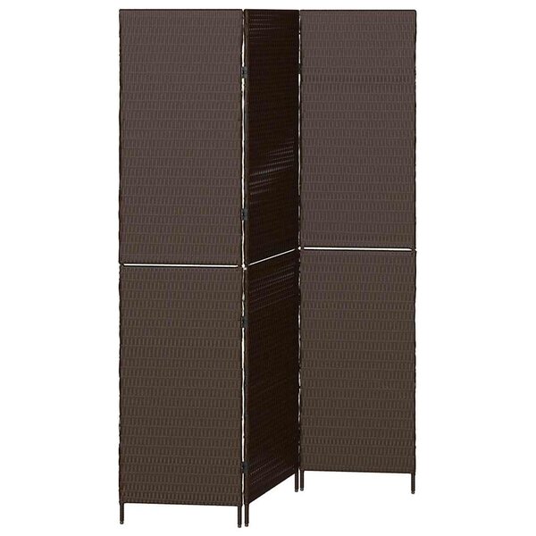 vidaXL Paravent Pliant Manuel Marron 146 x 180 cm. polyrotin