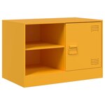 vidaXL Meuble TV jaune moutarde 67x39x44 cm acier