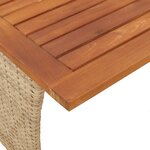 vidaXL Table de jardin avec dessus en bois d'acacia beige 105x75x72 cm