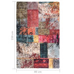 vidaXL Tapis lavable antidérapant Patchwork 80x150 cm Multicolore