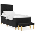 vidaXL Lit à ressorts avec matelas Noir 100 x 200 cm tissu