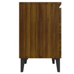 vidaXL Tables de chevet avec pieds en métal chêne marron 40x30x50 cm