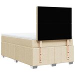 vidaXL Sommier à lattes de lit avec matelas Crème 120x200 cm Tissu