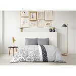 Parure microfibre Ethno - housse de couette 240 x 260 + 2 taies d'oreiller 63 x 63 - Gris