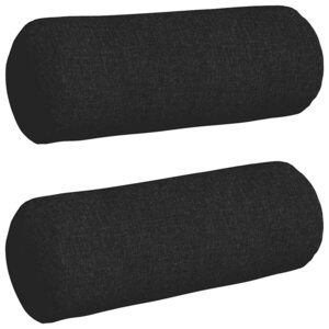 vidaXL Coussins d'accent 2 pc tissu Noir Ø 25 x 70 cm