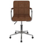 vidaXL Chaise pivotante de salle à manger Marron Tissu