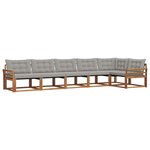 vidaXL Ensemble de canapés d'extérieur 6 Pièces Gris Naturel et Clair