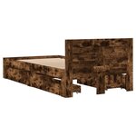 vidaXL Cadre de lit avec tête de lit chêne fumé 90x200 cm