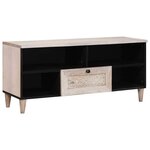 vidaXL Meuble TV Blanc 105 x 33 x 46 cm bois de manguier massif